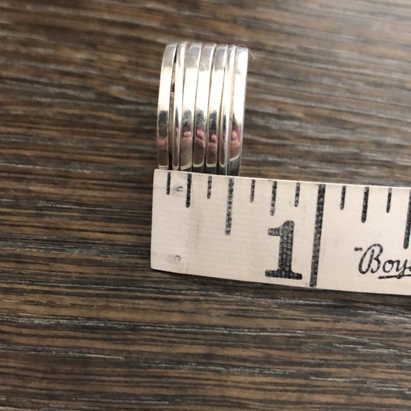 Fidget turquoise antistress mobile ring with 5 mobile twist rings - Picture 6 of 7